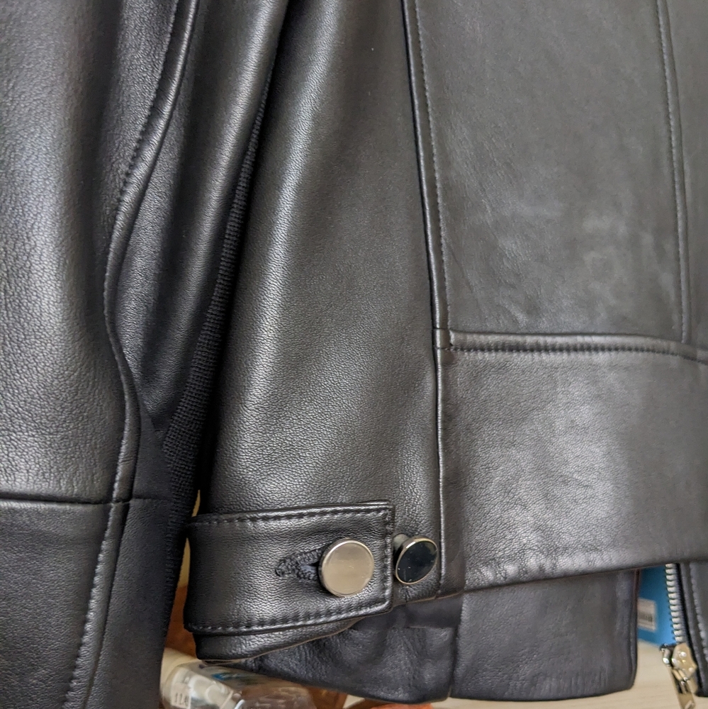 Theory leather moto jacket - Picture 5 of 8